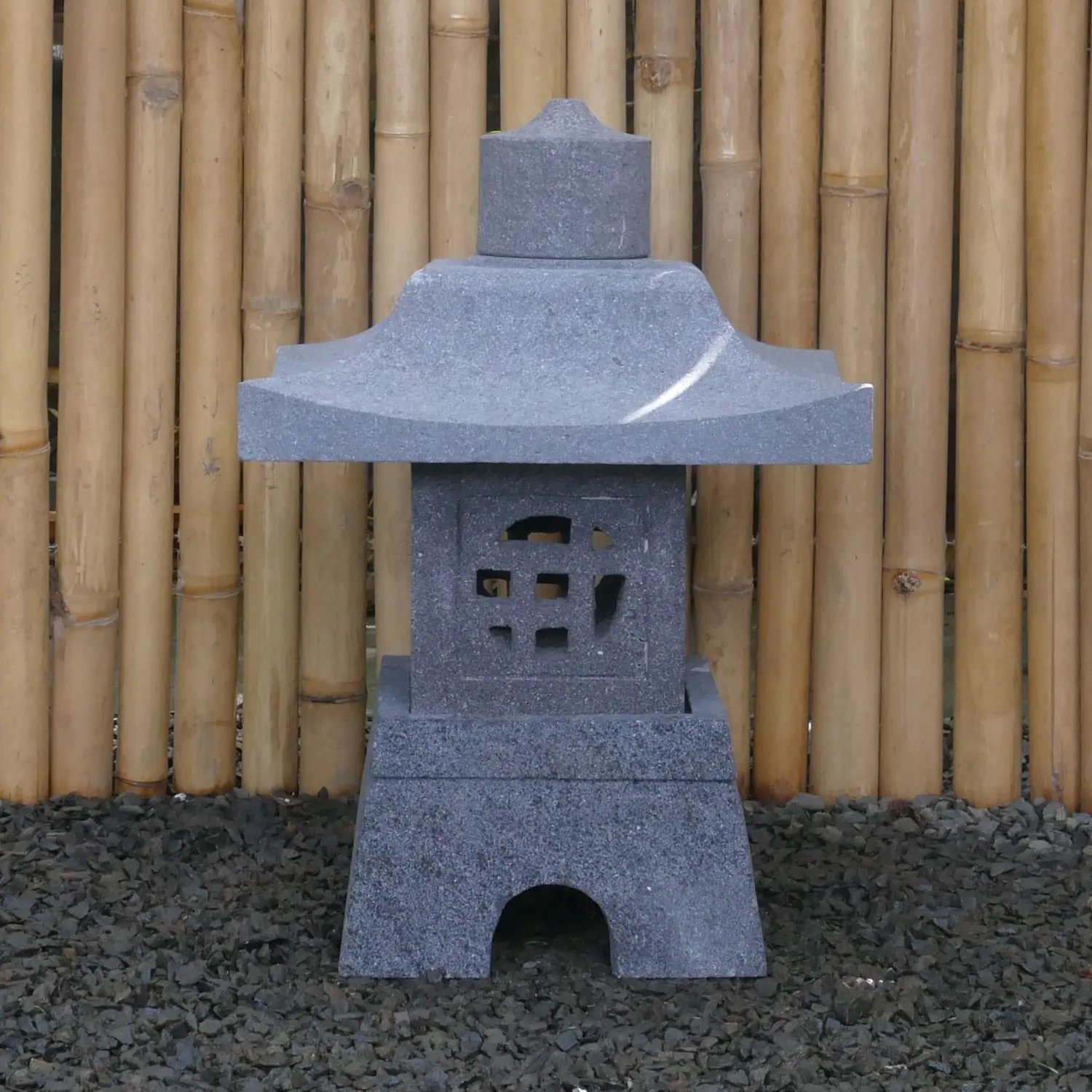  Product image 1 of the product “Japanese style Garden Lantern, made from Andesit Stone. Multipart. 55 cm Height, Roof is 40 cm width. ”